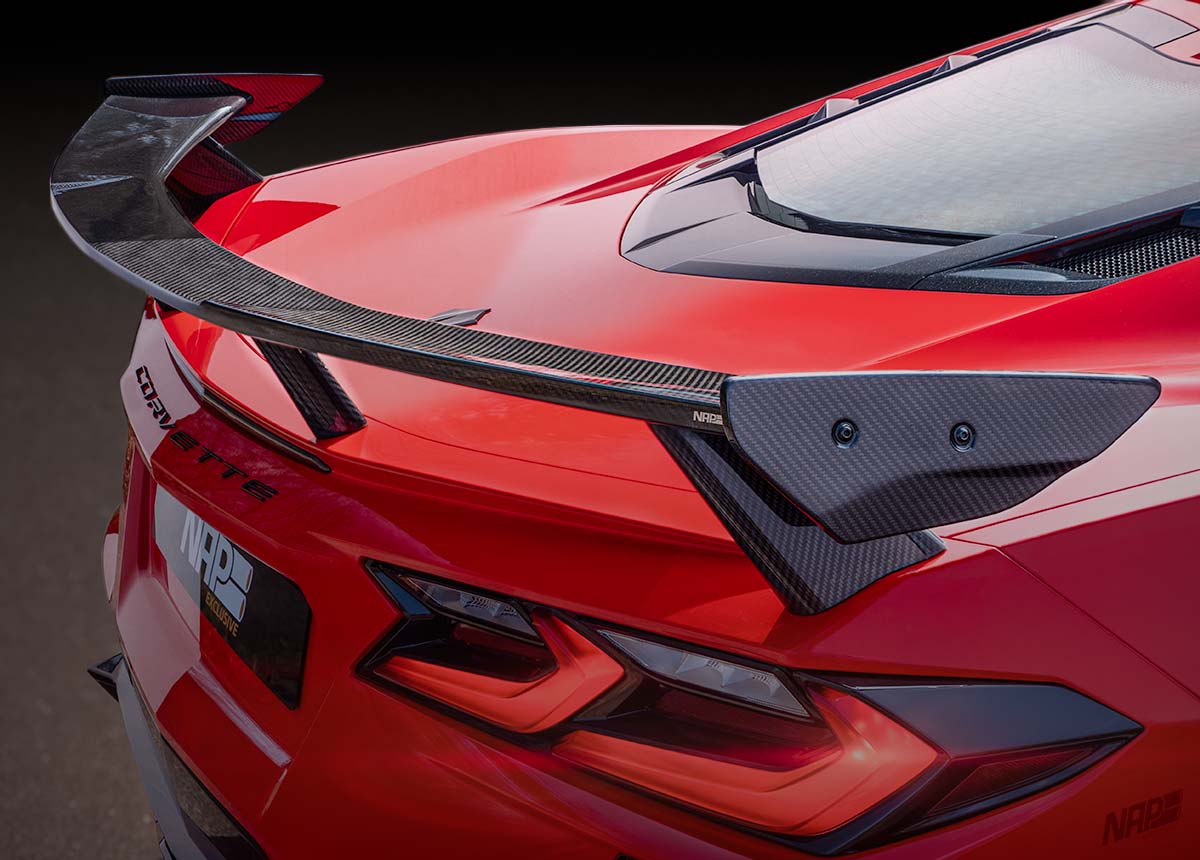 NAP Exclusive Corvette C8 Carbon Bodykit rear wing 2