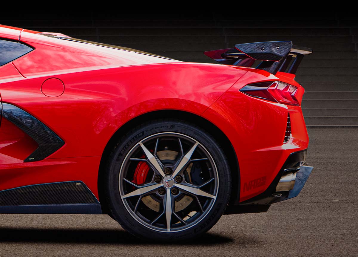 NAP Exclusive Corvette C8 Carbon Bodykit rear wing 3